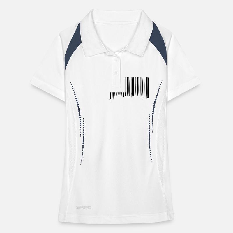 Barcode Strokes Lines Scribbled Barcode Scan Women's Polo breathable