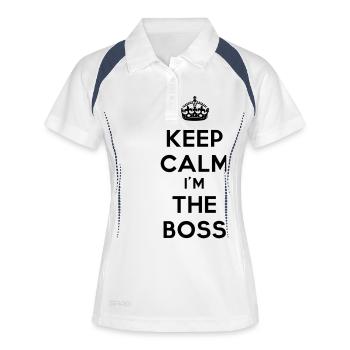 keep calm I'm the boss - Polo respirant Femme - blanc/marine - Devant