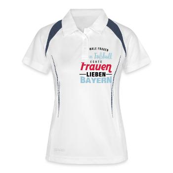 Echte Frauen lieben Bayern - Frauen Polo atmungsaktiv - Weiß/Navy - Vorne