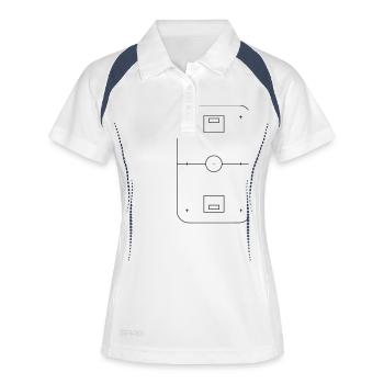 Floorball Field - Women's Polo breathable - white/navy - Front