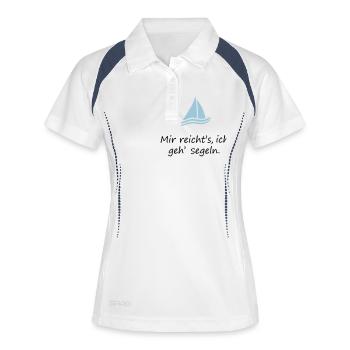 Mir reichts Ich geh Segeln. Segelboot Segel Segler - Frauen Polo atmungsaktiv - Weiß/Navy - Vorne