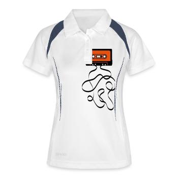 cassette de grande taille salade bande audio bande - Polo respirant Femme - blanc/marine - Devant