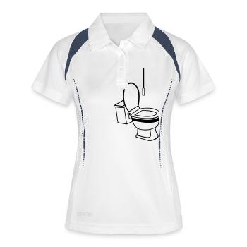 Toilette - Frauen Polo atmungsaktiv - Weiß/Navy - Vorne