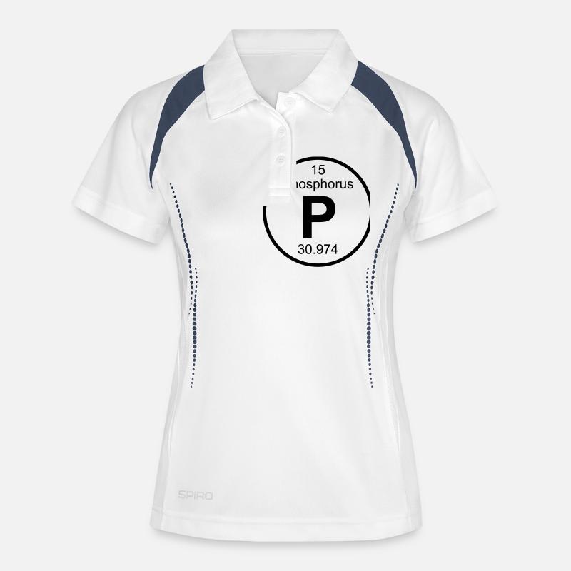 Phosphorus (P) (element 15) - Women's Polo breathable - white/navy