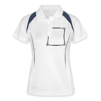 cadre carré - Polo respirant Femme - blanc/marine - Devant