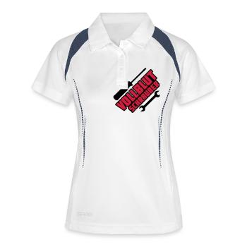 Vollblutschrauber - Frauen Polo atmungsaktiv - Weiß/Navy - Vorne