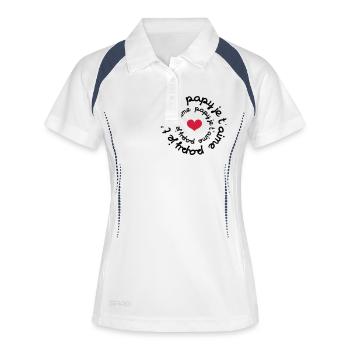 Papy je t'aime - Polo respirant Femme - blanc/marine - Devant