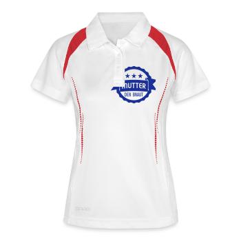 Mutter der Braut - Frauen Polo atmungsaktiv - Weiß/Navy - Vorne