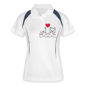 teddy_love - Polo respirant Femme - blanc/marine - Devant