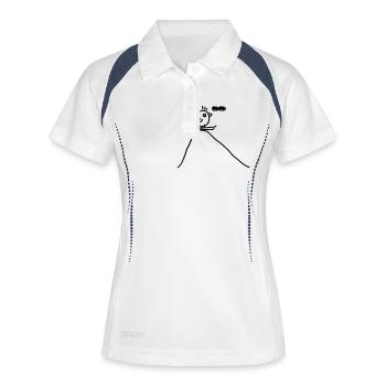 Vogel Skispringen - Frauen Polo atmungsaktiv - Weiß/Navy - Vorne