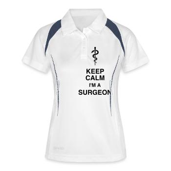 docteur / médecin / chirurgien / chirurgie - Polo respirant Femme - blanc/marine - Devant