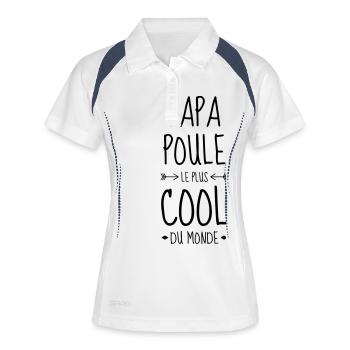 Papa Vati Vater Vatertag Geburtstag Dad Familie - Frauen Polo atmungsaktiv - Weiß/Navy - Vorne