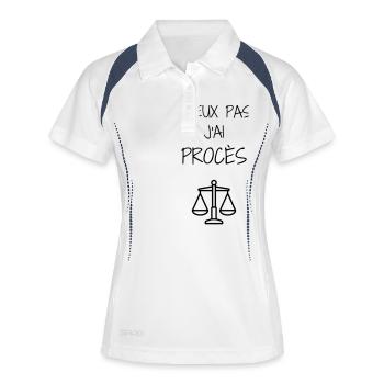 avocat / avocate / justice / loi - Polo respirant Femme - blanc/marine - Devant