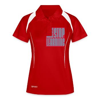 never stop learning quote - Women's Polo breathable - white/navy - Front
