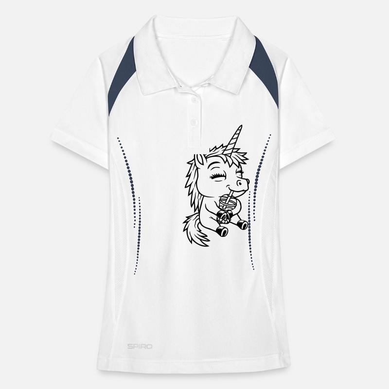 Unicorn drinks Boba tea Women's Polo breathable