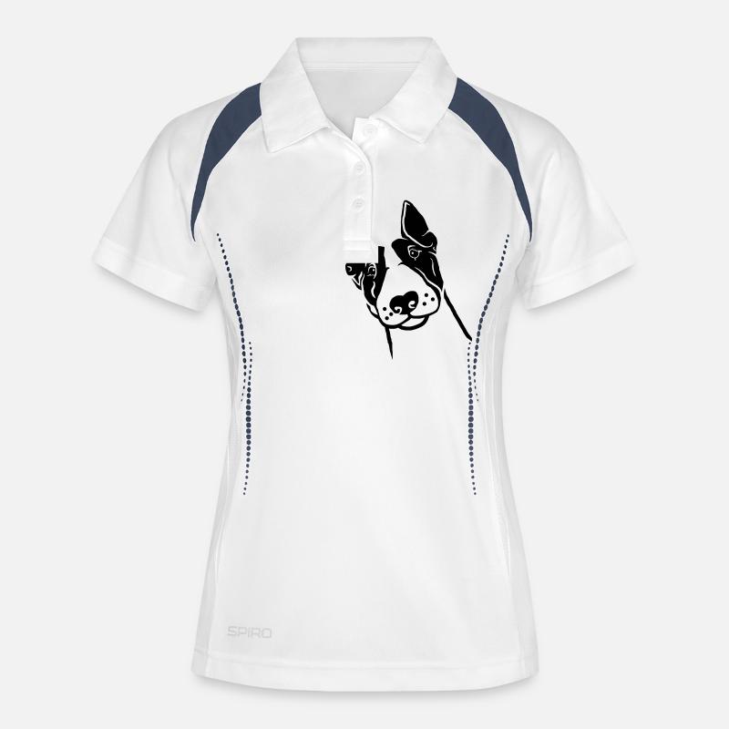 Miniature Bull Terrier - Women's Polo breathable - white/navy