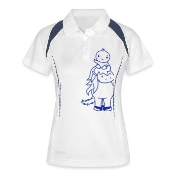 Canard Promenades Head Sitting Horse Cavalier 2 Amis - Polo respirant Femme - blanc/marine - Devant