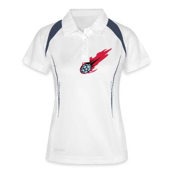 BURNING Handball - Frauen Polo atmungsaktiv - Weiß/Navy - Vorne