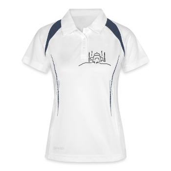 hagia moschee istanbul - Frauen Polo atmungsaktiv - Weiß/Navy - Vorne