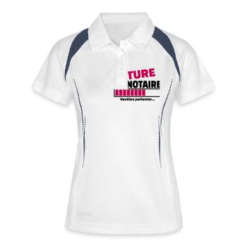 future notaire - Polo respirant Femme - blanc/marine - Devant