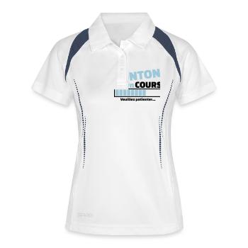tonton en cours - Polo respirant Femme - blanc/marine - Devant