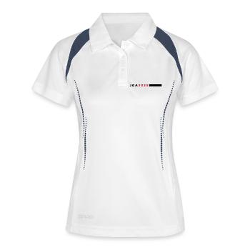 JGA 2025 - Frauen Polo atmungsaktiv - Weiß/Navy - Vorne