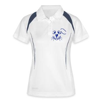 Visage de chien Petit Tête d’animal de compagnie Mignon - Polo respirant Femme - blanc/marine - Devant