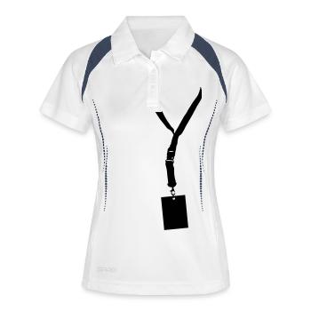cordon - lanyard - Polo respirant Femme - blanc/marine - Devant