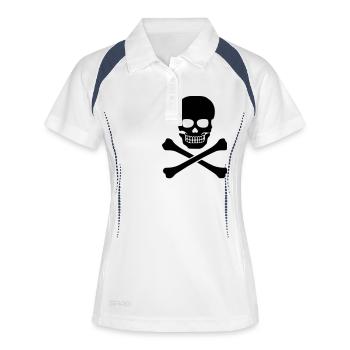 Totenkopf - Frauen Polo atmungsaktiv - Weiß/Navy - Vorne