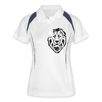 Lion lion head illustration wild cat - Women's Polo breathable - white/navy - Front