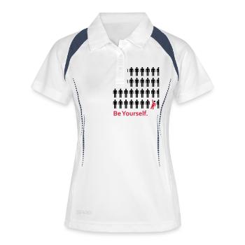 Soyez vous-même - Polo respirant Femme - blanc/marine - Devant