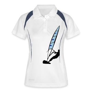 Windsurfing - Frauen Polo atmungsaktiv - Weiß/Navy - Vorne