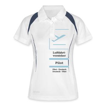 Pilot - Frauen Polo atmungsaktiv - Weiß/Navy - Vorne