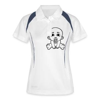 bébé - Polo respirant Femme - blanc/marine - Devant
