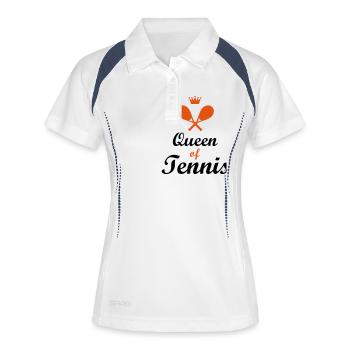 tennis - Polo respirant Femme - blanc/marine - Devant
