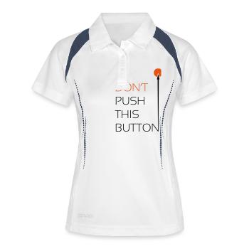 Push this Button - Frauen Polo atmungsaktiv - Weiß/Navy - Vorne