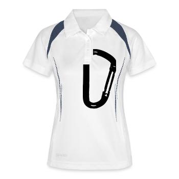 Carabiner - Frauen Polo atmungsaktiv - Weiß/Navy - Vorne