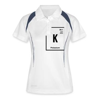Potassium Element im Periodensystem - Frauen Polo atmungsaktiv - Weiß/Navy - Vorne