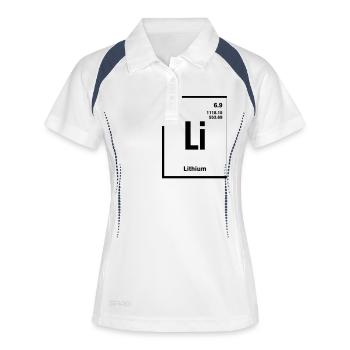 Lithium Element im Periodensystem - Frauen Polo atmungsaktiv - Weiß/Navy - Vorne