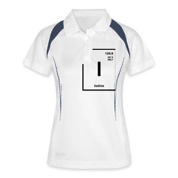 Iodine Element im Periodensystem - Frauen Polo atmungsaktiv - Weiß/Navy - Vorne