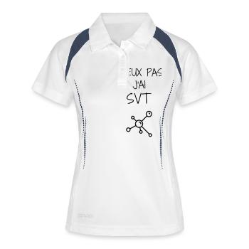 biologie / biologiste / sciences / nature - Polo respirant Femme - blanc/marine - Devant