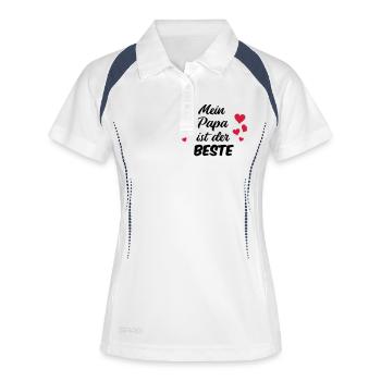 papa_ist_der_beste - Frauen Polo atmungsaktiv - Weiß/Navy - Vorne