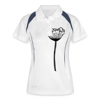Mohn Blume - Frauen Polo atmungsaktiv - Weiß/Navy - Vorne