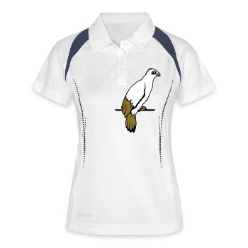 oiseau corbeau colombe assis câble faucon aigle birdie - Polo respirant Femme - blanc/marine - Devant