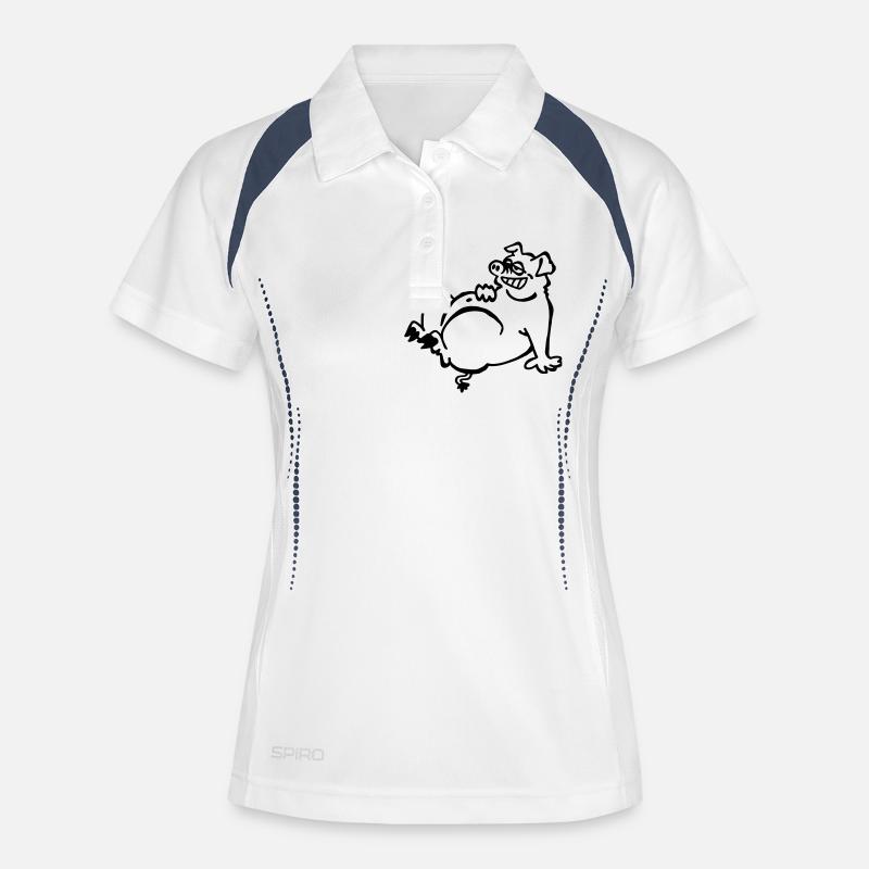 Lazy pig - Women's Polo breathable - white/navy