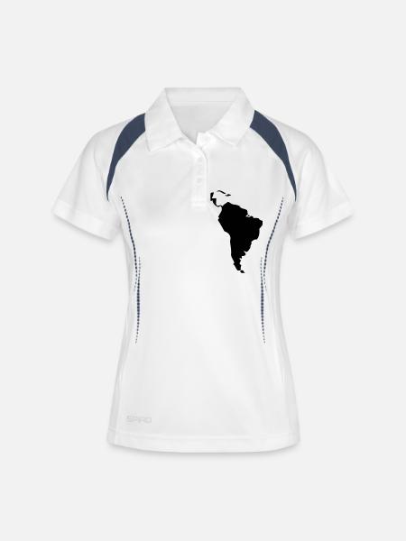 Amerique Latine - Amerique du Sud - Polo respirant Femme - blanc/marine