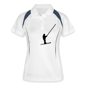 Ski - Frauen Polo atmungsaktiv - Weiß/Navy - Vorne