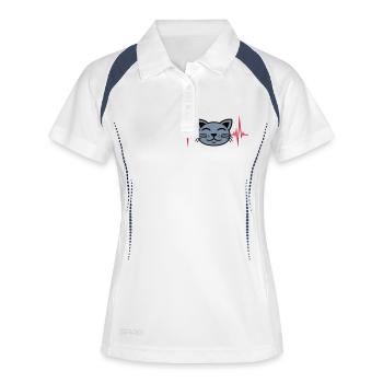 Pulse chat visage heureux - Polo respirant Femme - blanc/marine - Devant