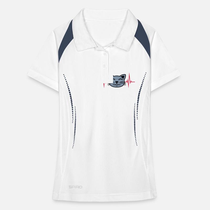 Pulse cat face happy Women's Polo breathable