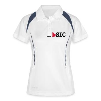 I love Music - Frauen Polo atmungsaktiv - Weiß/Navy - Vorne